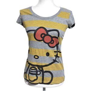 Y2K Hello Kitty Sanrio Womens Size S Striped Graphic T-Shirt Short‎ Sleeve 2007